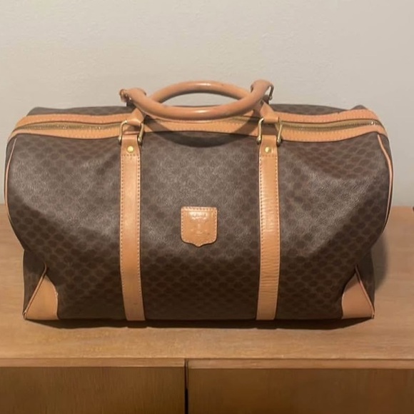 Celine Handbags - Celine Brown Macadam Boston bag